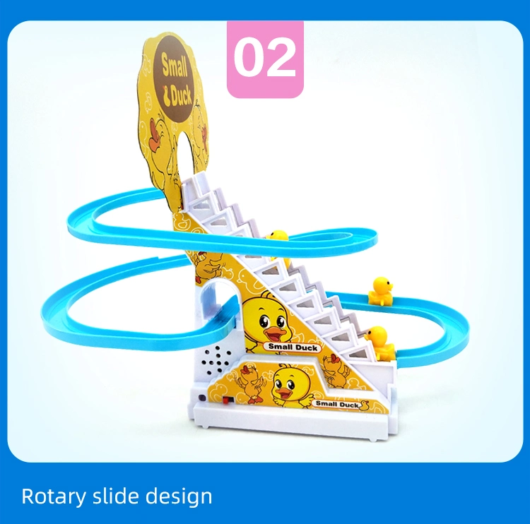 Track Slot Toy Battery USB Operated Kids Lights and Music Duck Stairs Climbing Toys